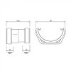 FloPlast 114mm Square Line to Half Round Gutter Adapter - White (RDS1) - Image 2