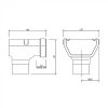 FloPlast 114mm Square Line Gutter Stop End Outlet - Brown (ROS2) - Image 2