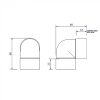 Floplast Solvent Weld Knuckle Bend 90° Degree 50mm Grey (WS12) - Image 2