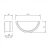 FloPlast 112mm Half Round Gutter Internal Stop End - Black (RE2) - Image 2
