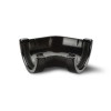 Polypipe 112mm 90° Half Round Gutter Angle Black (RR103B) - Image 2